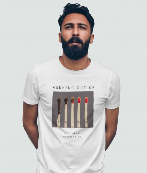 Мъжка тениска с щампа Арт RUNNING OUT OF IDEAS